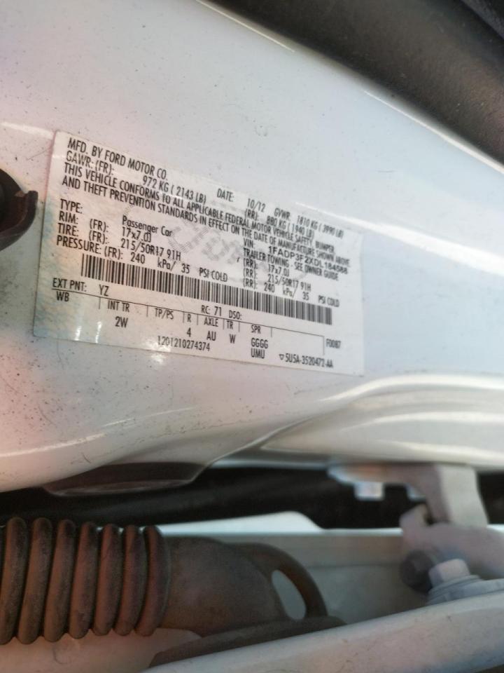 Photo 10 from auction – 2013 FORD FOCUS SE with VIN 1FADP3F2XDL184588