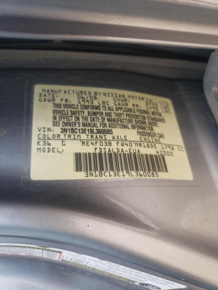 Photo 10 from auction – 2009 NISSAN VERSA S with VIN 3N1BC13E19L360085