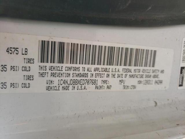 Photo 10 from auction – 2014 JEEP COMPASS SP with VIN 1C4NJDBBXED707681