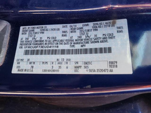 Photo 10 from auction – 2014 FORD ESCAPE S with VIN 1FMCU0F73EUD41118