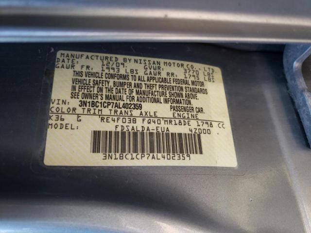 Photo 10 from auction – 2010 NISSAN VERSA S with VIN 3N1BC1CP7AL402359