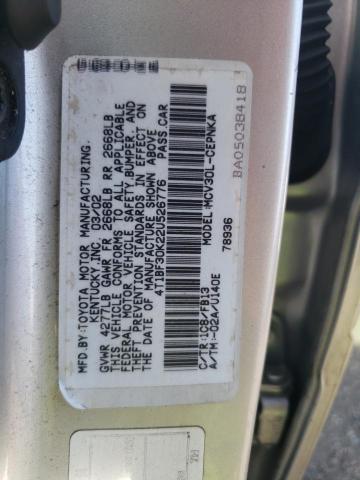 Photo 10 from auction – 2002 TOYOTA CAMRY LE with VIN 4T1BF30K22U526776