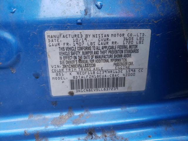 Photo 10 from auction – 2020 NISSAN VERSA SV with VIN 3N1CN8EV5LL837239