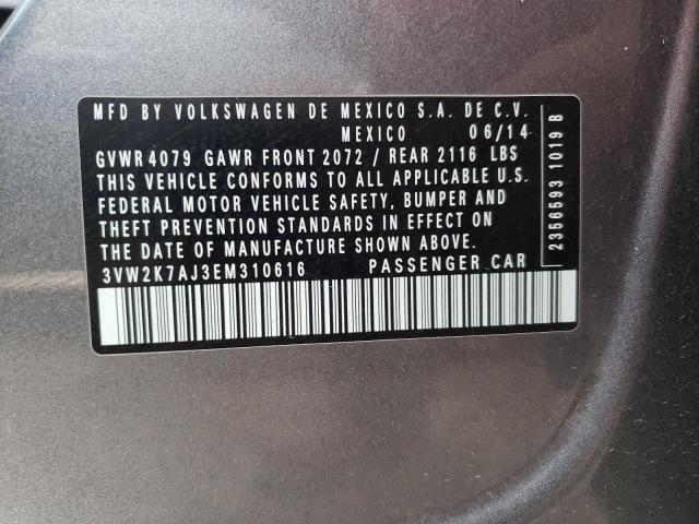 Photo 10 from auction – 2014 VOLKSWAGEN JETTA BASE with VIN 3VW2K7AJ3EM310616