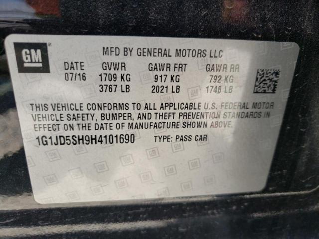 Photo 10 from auction – 2017 CHEVROLET SONIC LT with VIN 1G1JD5SH9H4101690