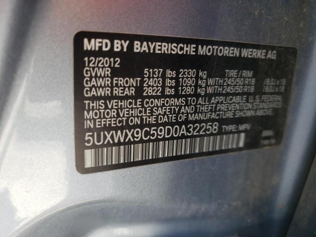 BMW X3 XDRIVE2 2013 with VIN 5UXWX9C59D0A32258 - Photo from auction