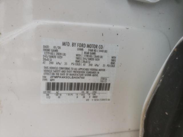 Photo 10 from auction – 2020 FORD EDGE TITAN with VIN 2FMPK4K93LBA54760