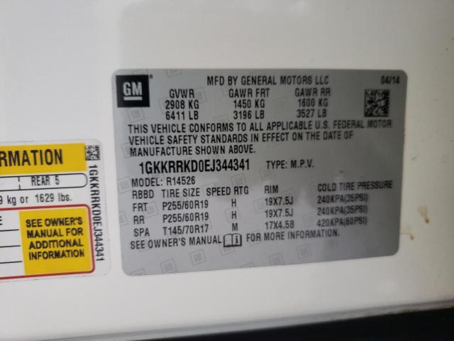 GMC ACADIA SLT 2014 with VIN 1GKKRRKD0EJ344341 - Photo from auction