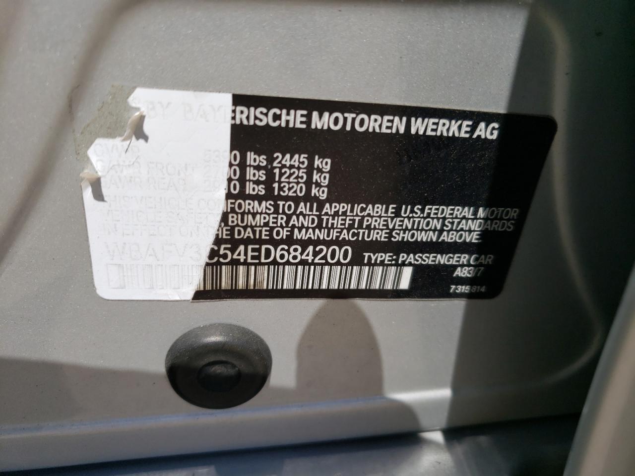 Photo 10 from auction – 2014 BMW 535 D XDRI with VIN WBAFV3C54ED684200