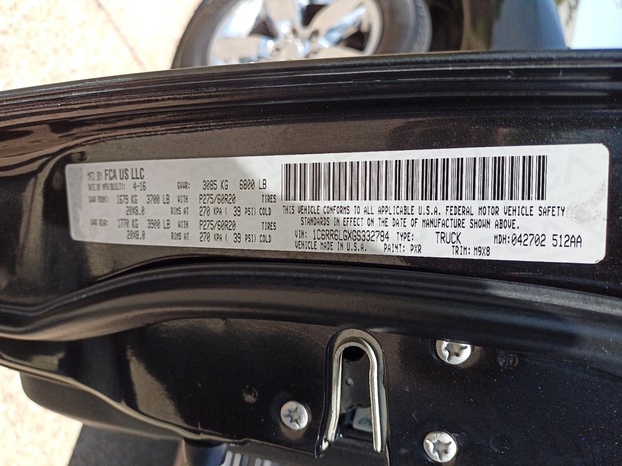 Photo 10 from auction – 2016 RAM 1500 SLT with VIN 1C6RR6LGXGS332784