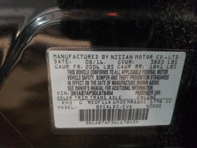 Photo 10 from auction – 2016 NISSAN SENTRA S with VIN 3N1AB7AP3GL678454