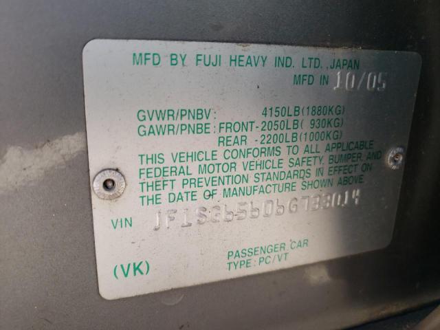 Photo 10 from auction – 2006 SUBARU FORESTER with VIN JF1SG65606G733014