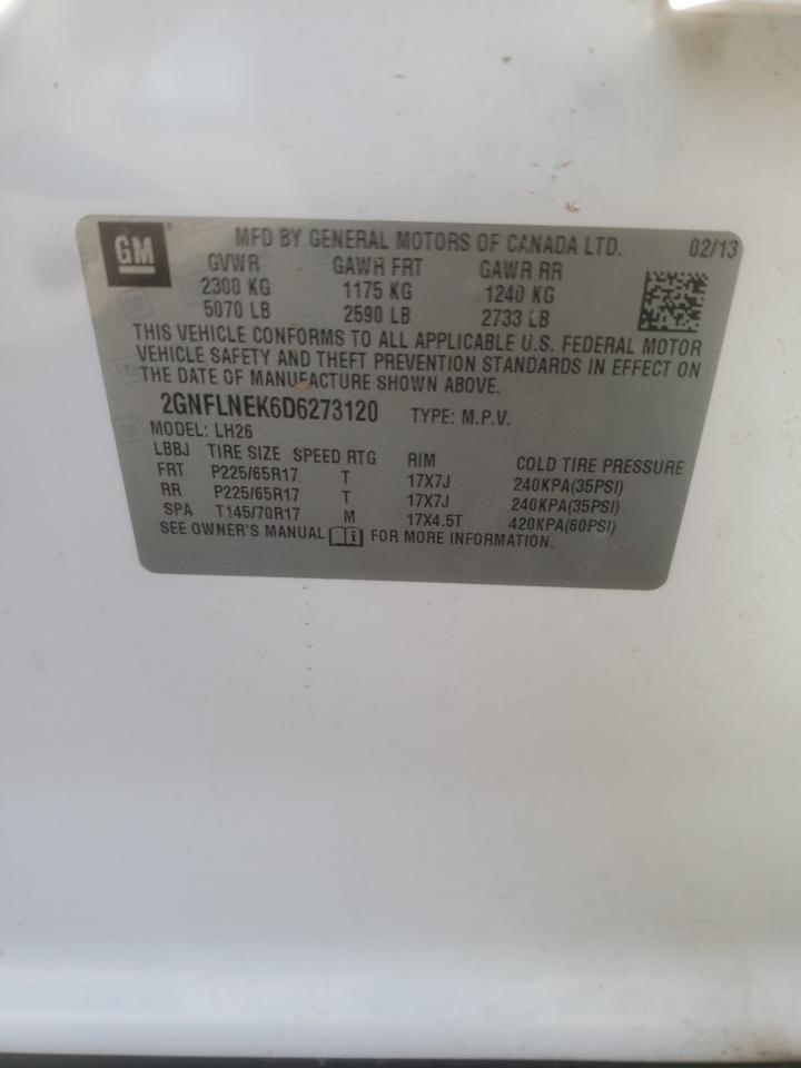 Photo 10 from auction – 2013 CHEVROLET EQUINOX LT with VIN 2GNFLNEK6D6273120