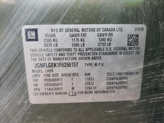 Photo 10 from auction – 2015 CHEVROLET EQUINOX LT with VIN 2GNFLGEK1F6256157