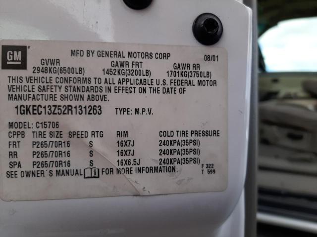 Photo 10 from auction – 2002 GMC YUKON with VIN 1GKEC13Z52R131263