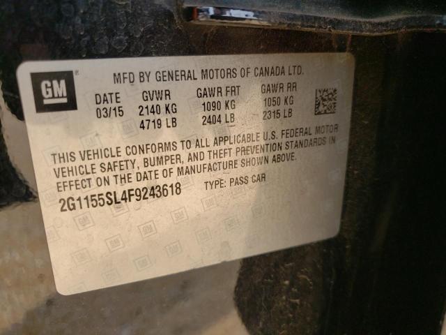 Photo 10 from auction – 2015 CHEVROLET IMPALA LTZ with VIN 2G1155SL4F9243618
