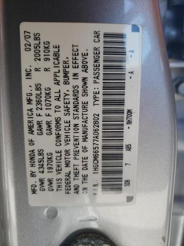 Photo 10 from auction – 2007 HONDA ACCORD EX with VIN 1HGCM66577A062802