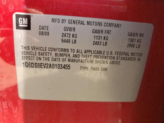 Photo 10 from auction – 2010 CADILLAC CTS PREMIU with VIN 1G6DS8EV2A0103455