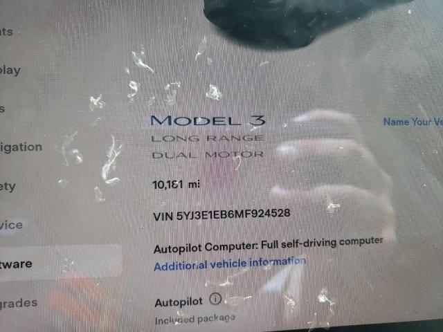 Photo 8 from auction – 2021 TESLA MODEL 3 with VIN 5YJ3E1EB6MF924528