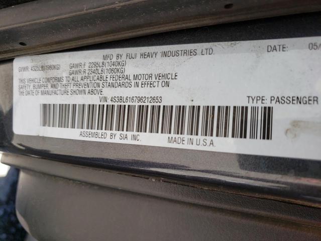 Photo 10 from auction – 2009 SUBARU LEGACY 2.5 with VIN 4S3BL616796212653