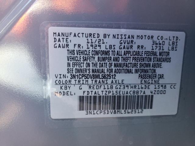 Photo 10 from auction – 2021 NISSAN KICKS SR with VIN 3N1CP5DV8ML562512
