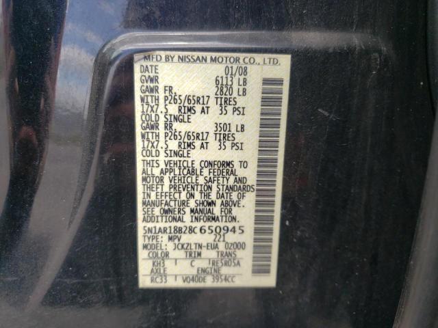Photo 10 from auction – 2008 NISSAN PATHFINDER with VIN 5N1AR18B28C650945