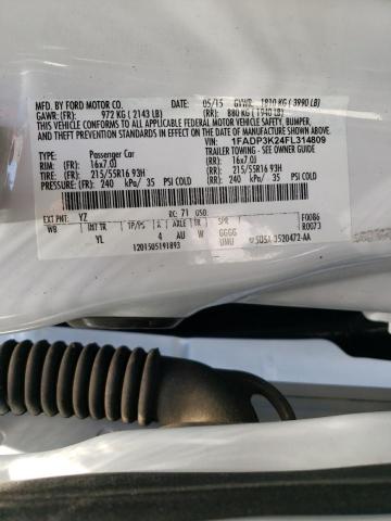 Photo 10 from auction – 2015 FORD FOCUS SE with VIN 1FADP3K24FL314809