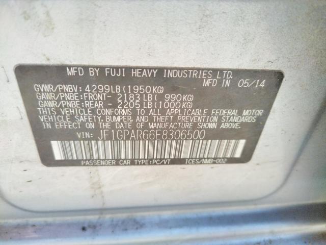 Photo 10 from auction – 2014 SUBARU IMPREZA SP with VIN JF1GPAR66E8306500