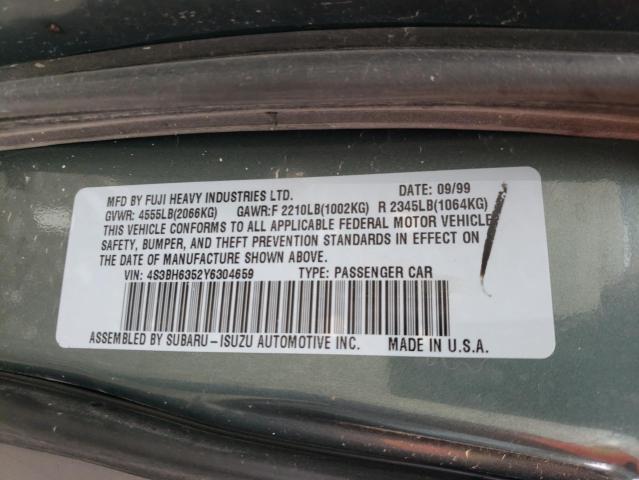 Photo 10 from auction – 2000 SUBARU LEGACY L with VIN 4S3BH6352Y6304659
