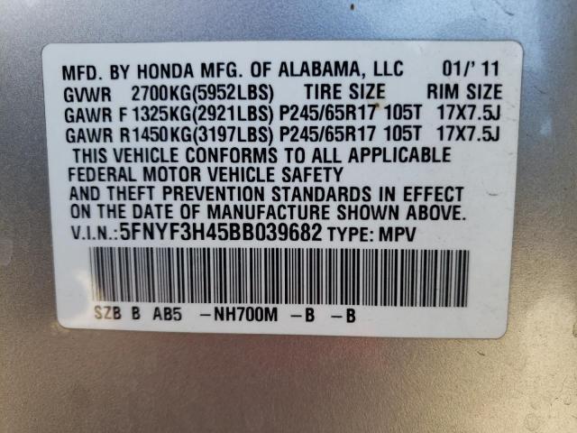 Photo 10 from auction – 2011 HONDA PILOT EX with VIN 5FNYF3H45BB039682
