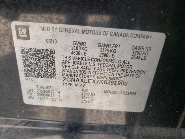 Photo 10 from auction – 2019 CHEVROLET 4 DR with VIN 2GNAXLEX7K6291900