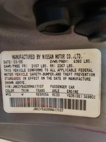 Photo 10 from auction – 2005 INFINITI G35 with VIN JNKCV54E85M417107