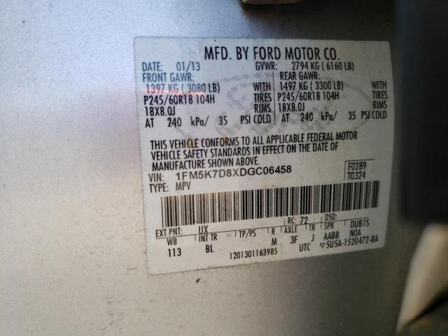 Foto 10 de la subasta – 2013 FORD EXPLORER X con VIN 1FM5K7D8XDGC06458