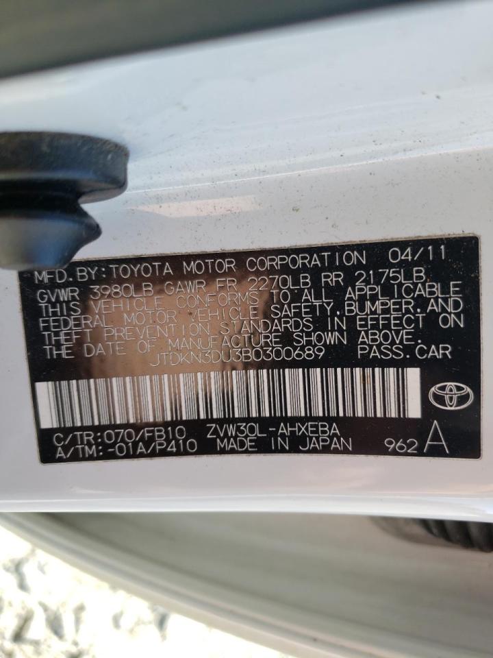 Photo 10 from auction – 2011 TOYOTA PRIUS with VIN JTDKN3DU3B0300689