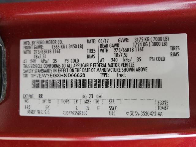 Photo 10 from auction – 2017 FORD F150 SUPER with VIN 1FTEW1EGXHKD66628