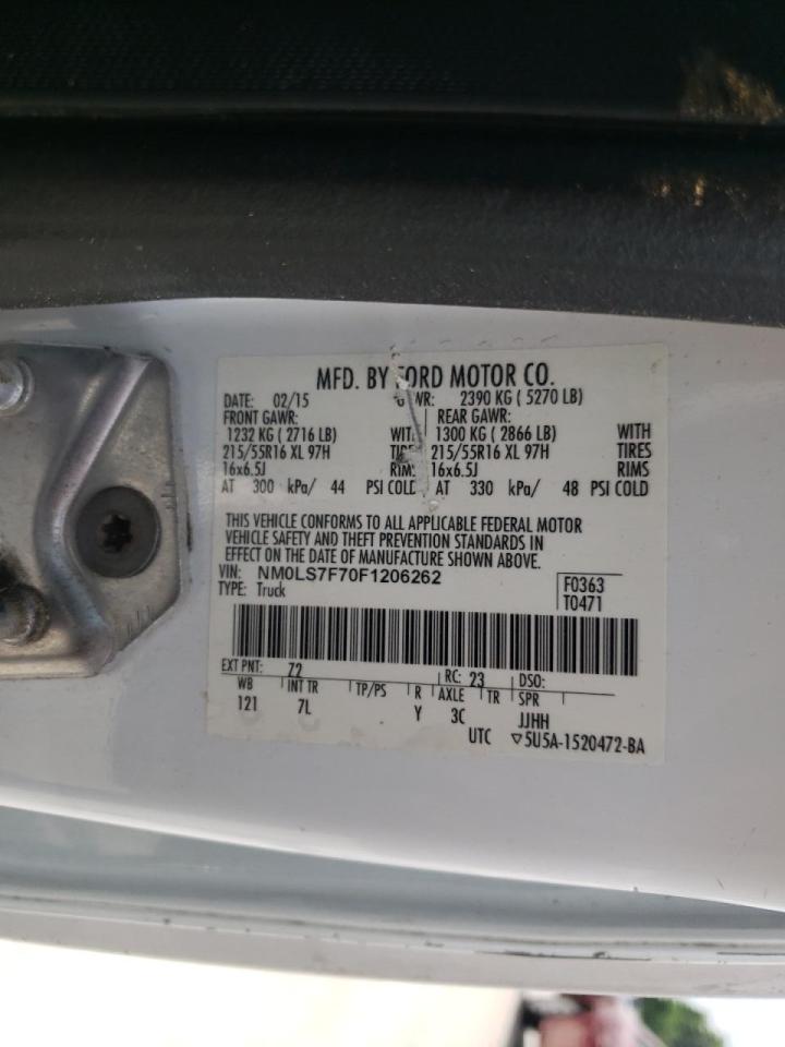 Photo 10 from auction – 2015 FORD TRANSIT CO with VIN NM0LS7F70F1206262