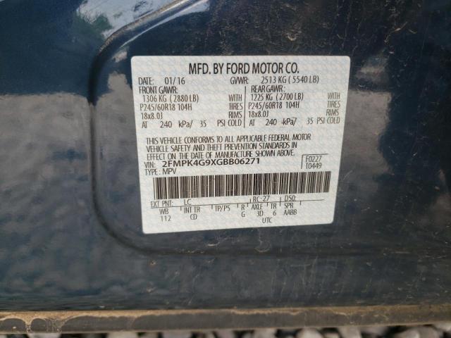 Photo 10 from auction – 2016 FORD EDGE SE with VIN 2FMPK4G9XGBB06271