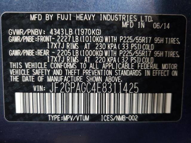 Photo 10 from auction – 2014 SUBARU XV CROSSTR with VIN JF2GPAGC4E8311425
