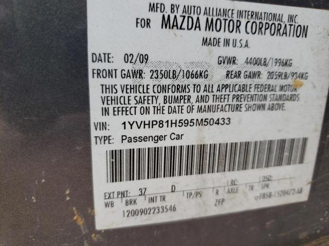 Photo 10 from auction – 2009 MAZDA 6 I with VIN 1YVHP81H595M50433