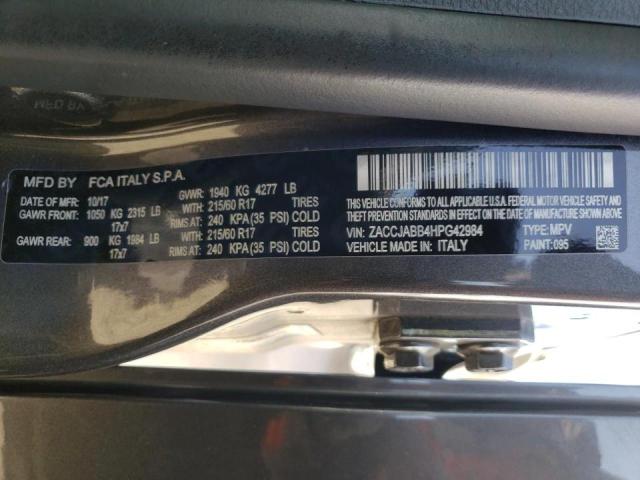 Photo 10 from auction – 2017 JEEP RENEGADE L with VIN ZACCJABB4HPG42984