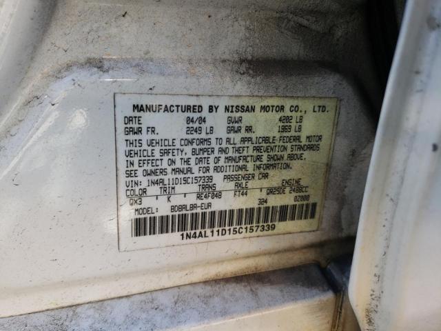 Photo 10 from auction – 2005 NISSAN ALTIMA S with VIN 1N4AL11D15C157339