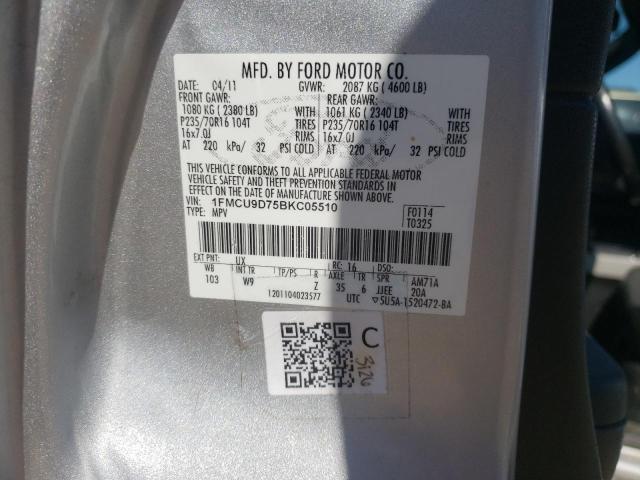 Photo 10 from auction – 2011 FORD ESCAPE XLT with VIN 1FMCU9D75BKC05510