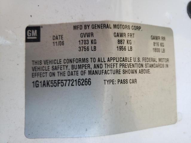 Photo 10 from auction – 2007 CHEVROLET COBALT LS with VIN 1G1AK55F577216266