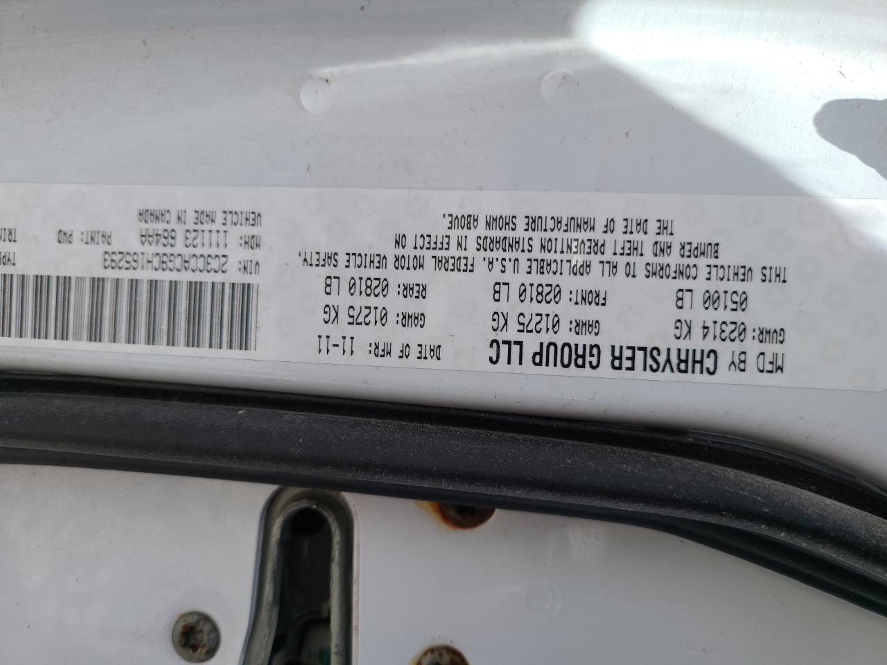 Photo 10 from auction – 2012 CHRYSLER 300 LIMITE with VIN 2C3CCACG9CH165293
