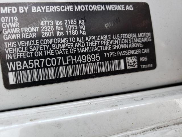 Photo 10 from auction – 2020 BMW 330XI with VIN WBA5R7C07LFH49895