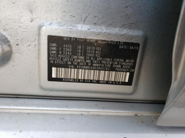 Photo 10 from auction – 2013 SUBARU LEGACY 2.5 with VIN 4S3BMBK60D3045762