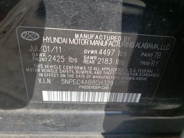 Photo 10 from auction – 2012 HYUNDAI SONATA SE with VIN 5NPEC4AB8CH329377