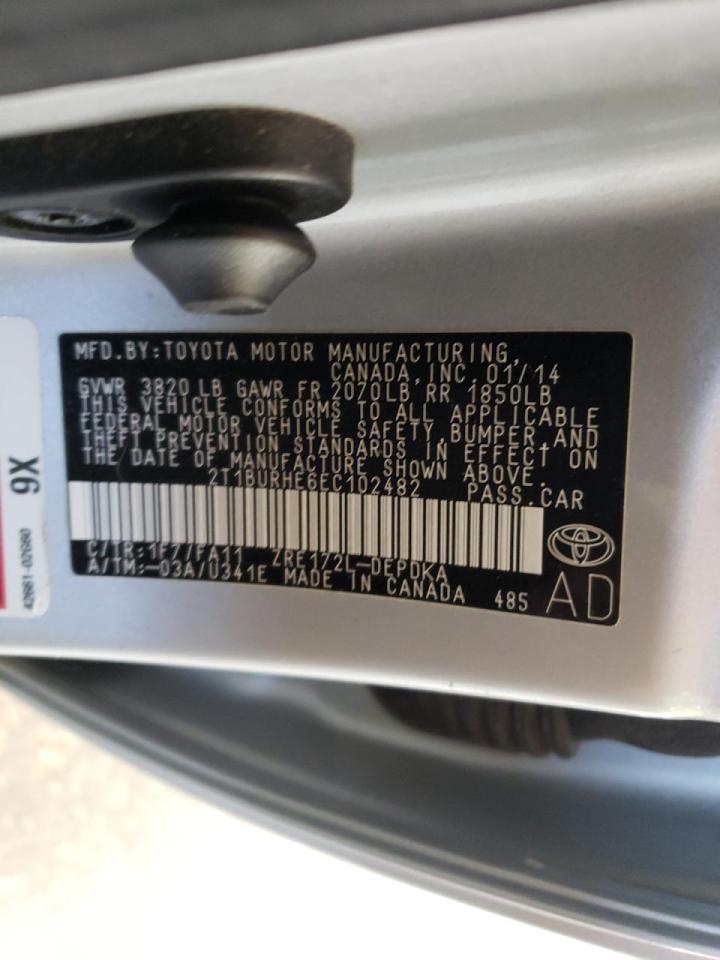 Photo 10 from auction – 2014 TOYOTA COROLLA L with VIN 2T1BURHE6EC102482