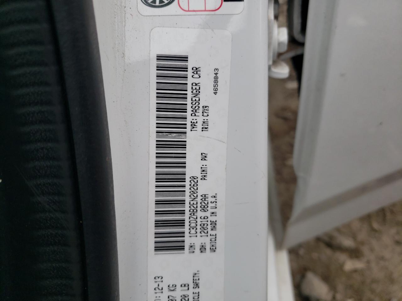 Zdjęcie 10 z aukcji – 2014 DODGE AVENGER SE z VIN 1C3CDZAB2EN202620