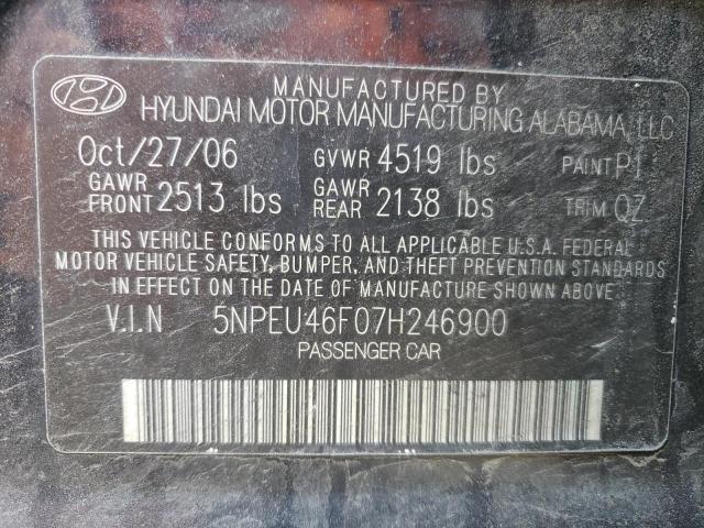 Photo 10 from auction – 2007 HYUNDAI SONATA SE with VIN 5NPEU46F07H246900